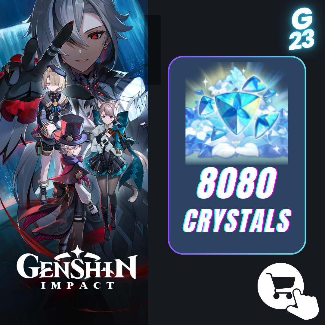 Genshin : 8080 Genesis Crystals (6480 + 1600 Bonus)