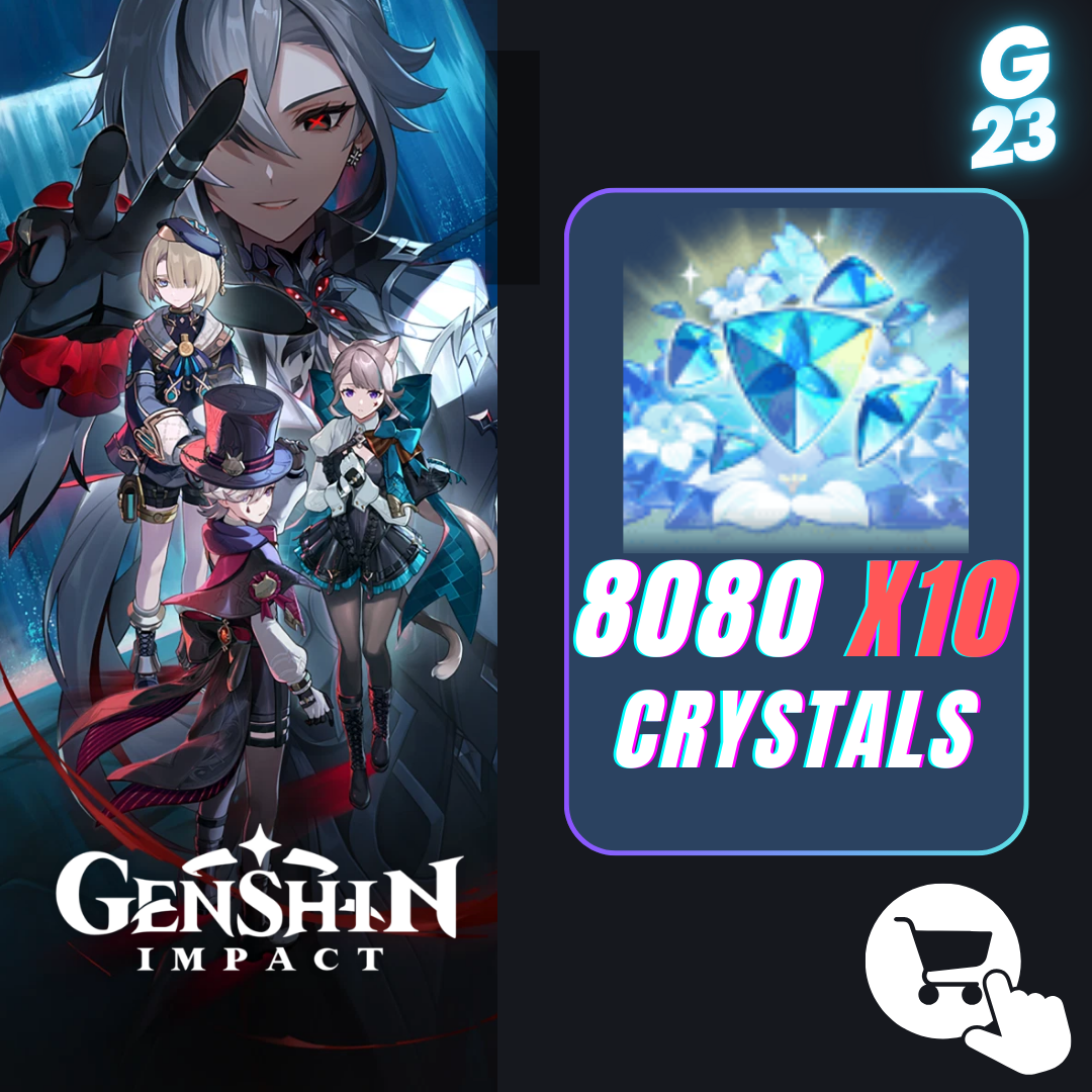 Genshin : 8080 Genesis Crystals (6480 + 1600 Bonus) X10